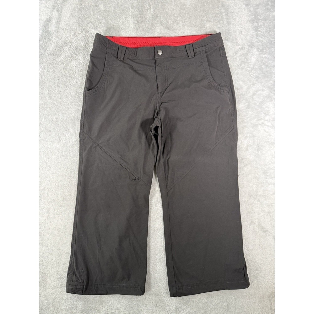 Eddie Bauer Travex Pants Womens 8 Black Hiking‎ Capri Nylon Spandex Outdoor